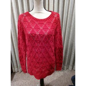 Tommy Hilfiger Red large crochet sweater